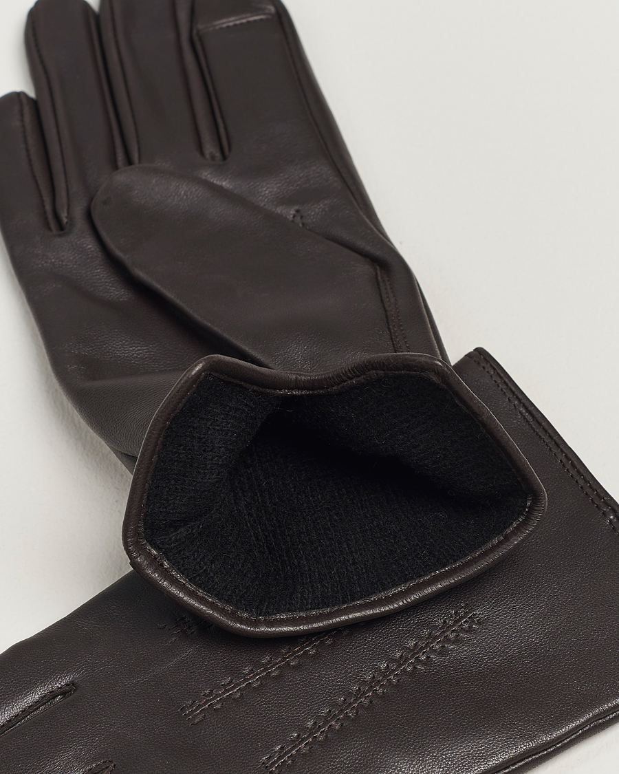 Homme |  | BOSS BLACK | Hainz Leather Gloves Medium Brown