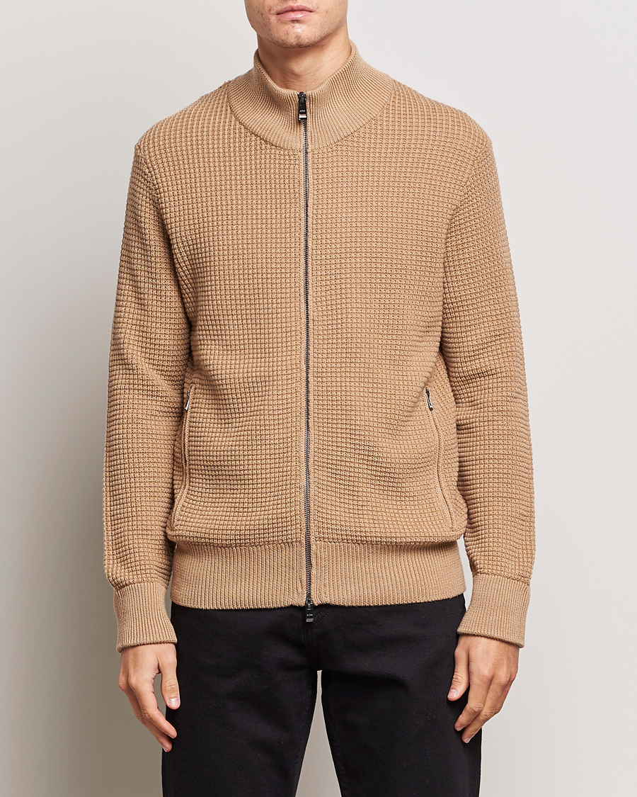 Homme | Pulls Et Tricots | BOSS BLACK | Mabeo Heavy Knitted Full Zip Medium Beige