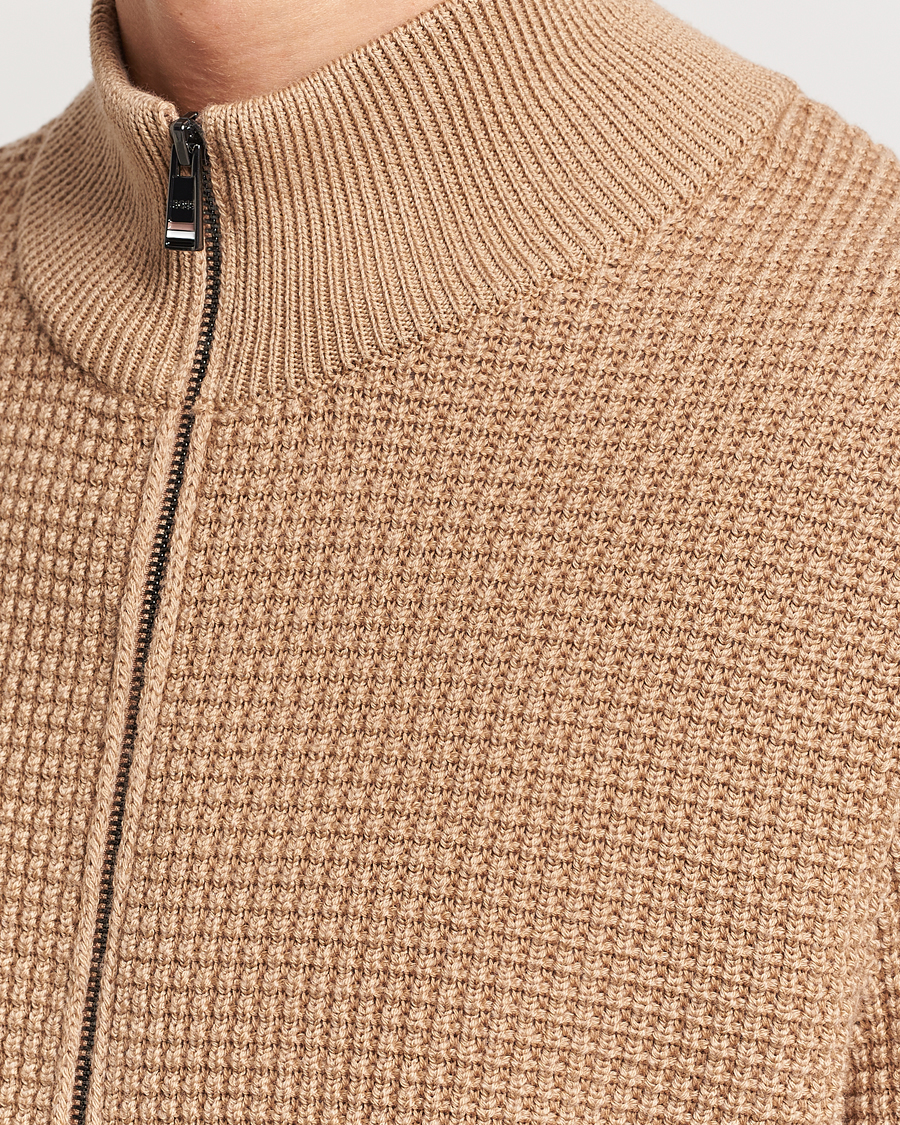 Homme | Pulls Et Tricots | BOSS BLACK | Mabeo Heavy Knitted Full Zip Medium Beige