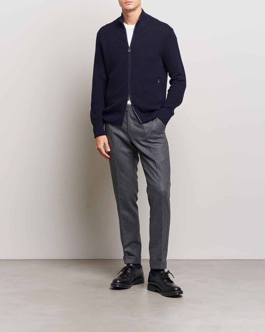 Homme | Pulls Et Tricots | BOSS BLACK | Mabeo Heavy Knitted Full Zip Dark Blue
