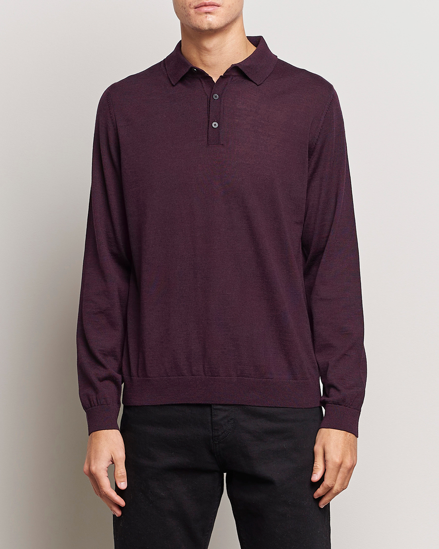 Homme | Pulls Et Tricots | BOSS BLACK | Lancione Merino Knitted Polo Dark Red