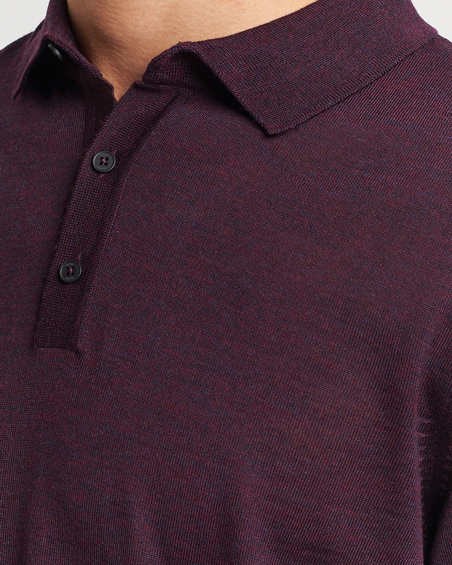 Homme | Pulls Et Tricots | BOSS BLACK | Lancione Merino Knitted Polo Dark Red