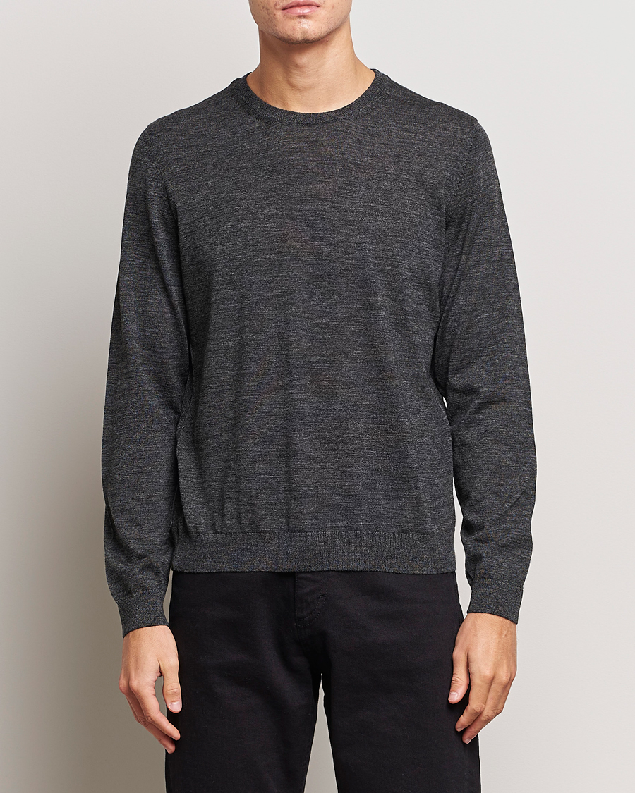 Homme | Pulls Et Tricots | BOSS BLACK | Leno Knitted Sweater Black Melange