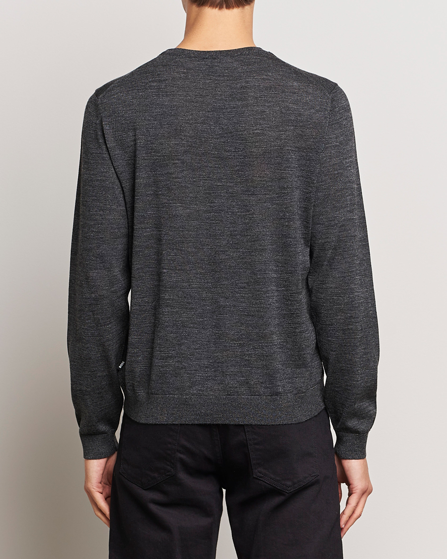 Homme | Pulls Et Tricots | BOSS BLACK | Leno Knitted Sweater Black Melange