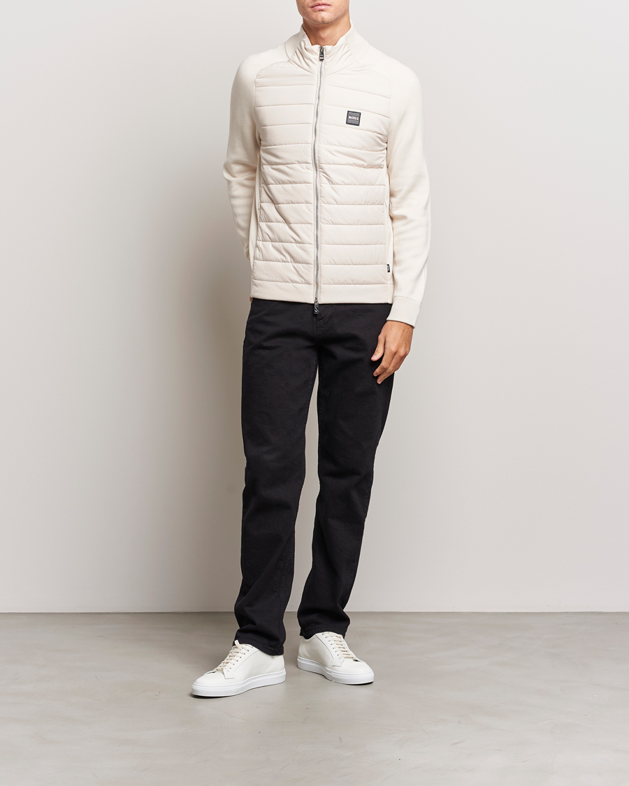 Homme | Pulls Et Tricots | BOSS BLACK | Medesimo Hybrid Full Zip Open White