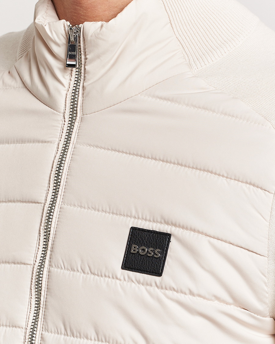 Homme | Pulls Et Tricots | BOSS BLACK | Medesimo Hybrid Full Zip Open White