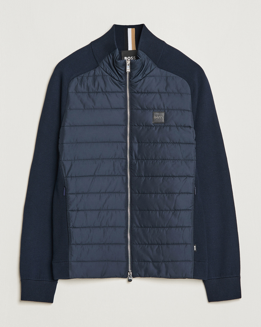 Homme | Pulls Et Tricots | BOSS BLACK | Medesimo Hybrid Full Zip Dark Blue