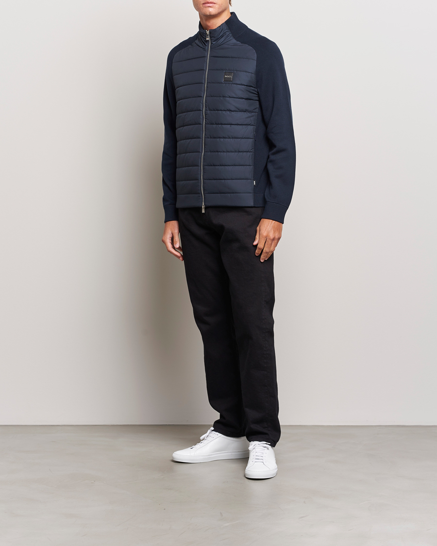 Homme | Pulls Et Tricots | BOSS BLACK | Medesimo Hybrid Full Zip Dark Blue