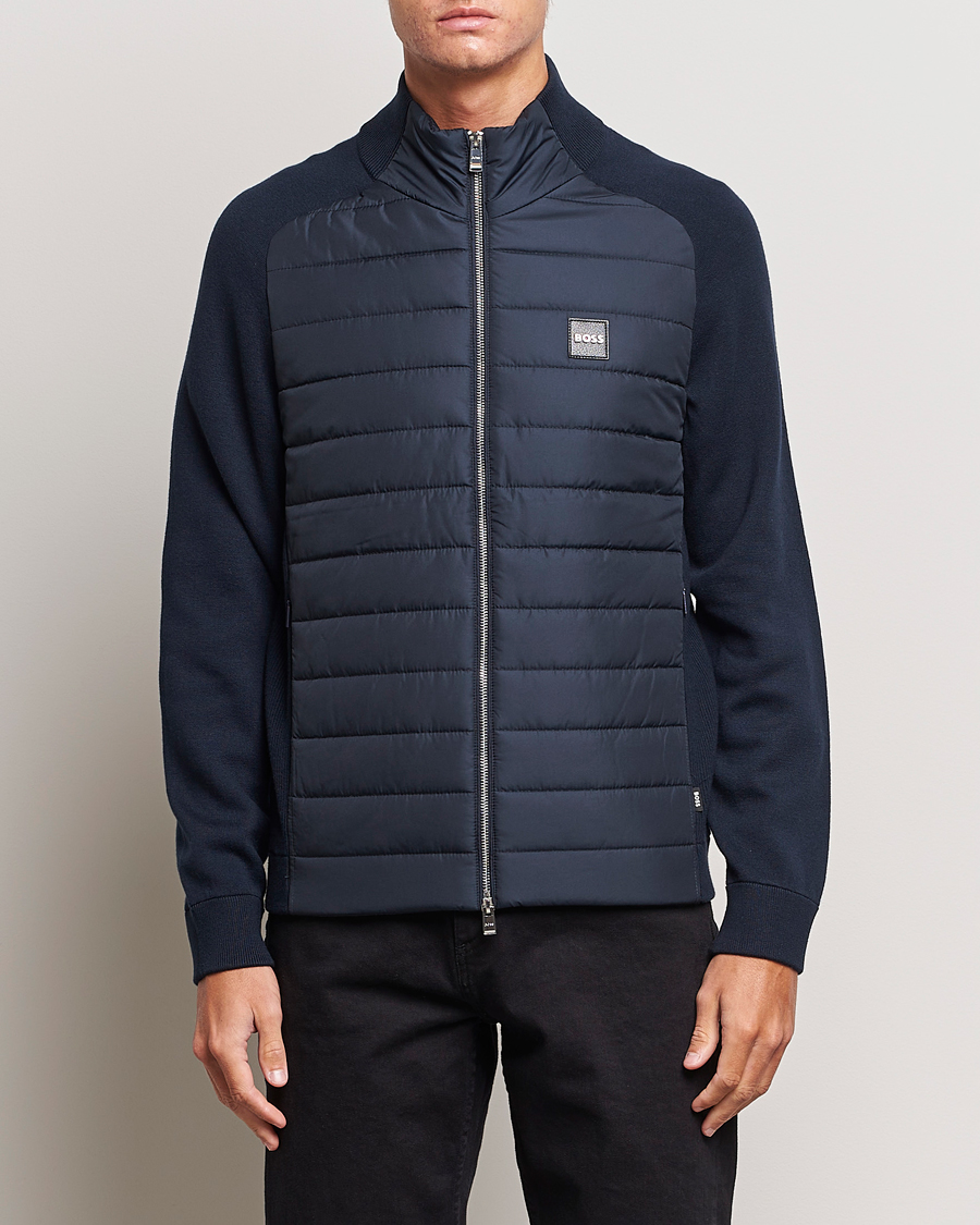Homme | Pulls Et Tricots | BOSS BLACK | Medesimo Hybrid Full Zip Dark Blue