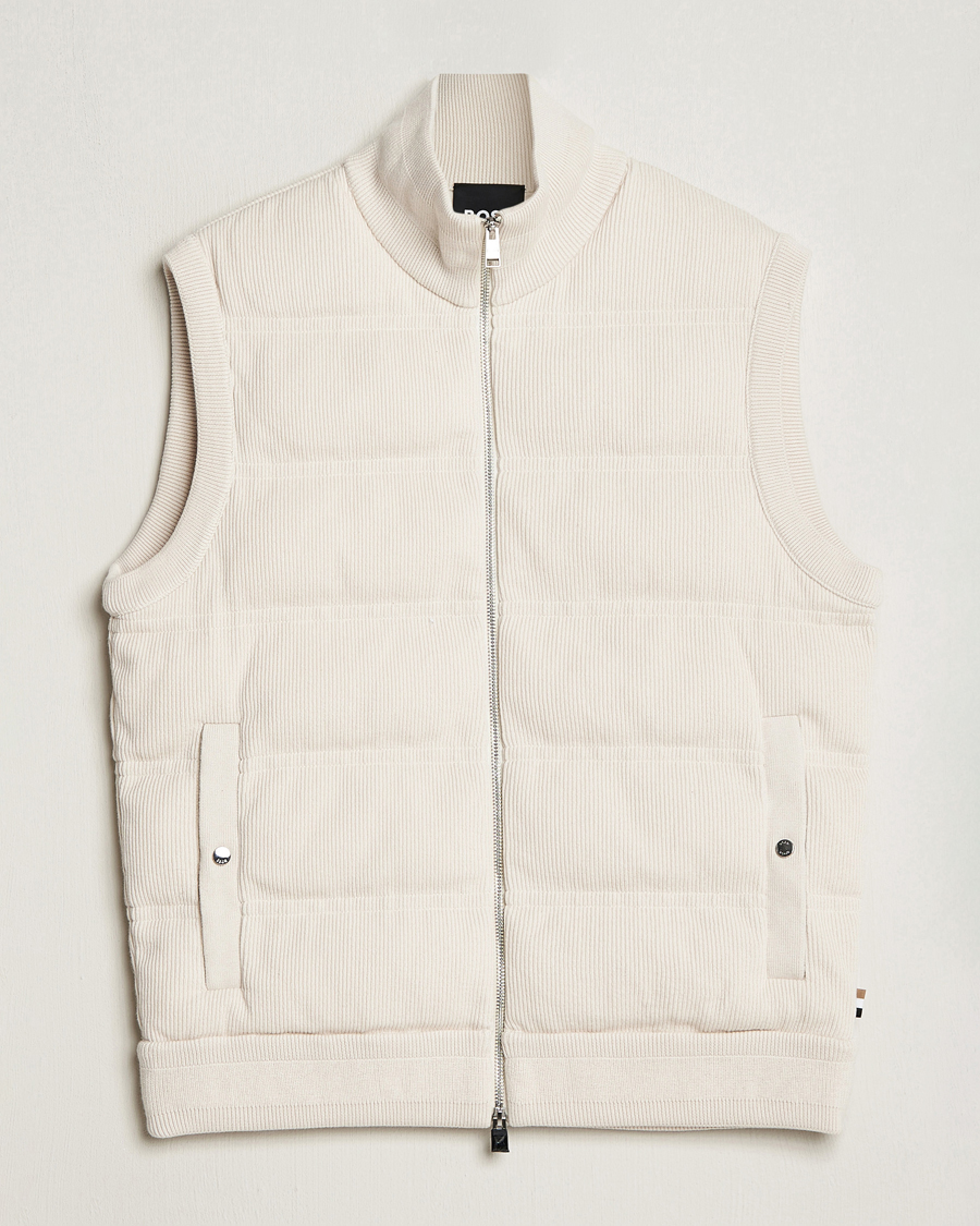 Homme | Manteaux Et Vestes | BOSS BLACK | Mandolino Corduroy Vest Open White