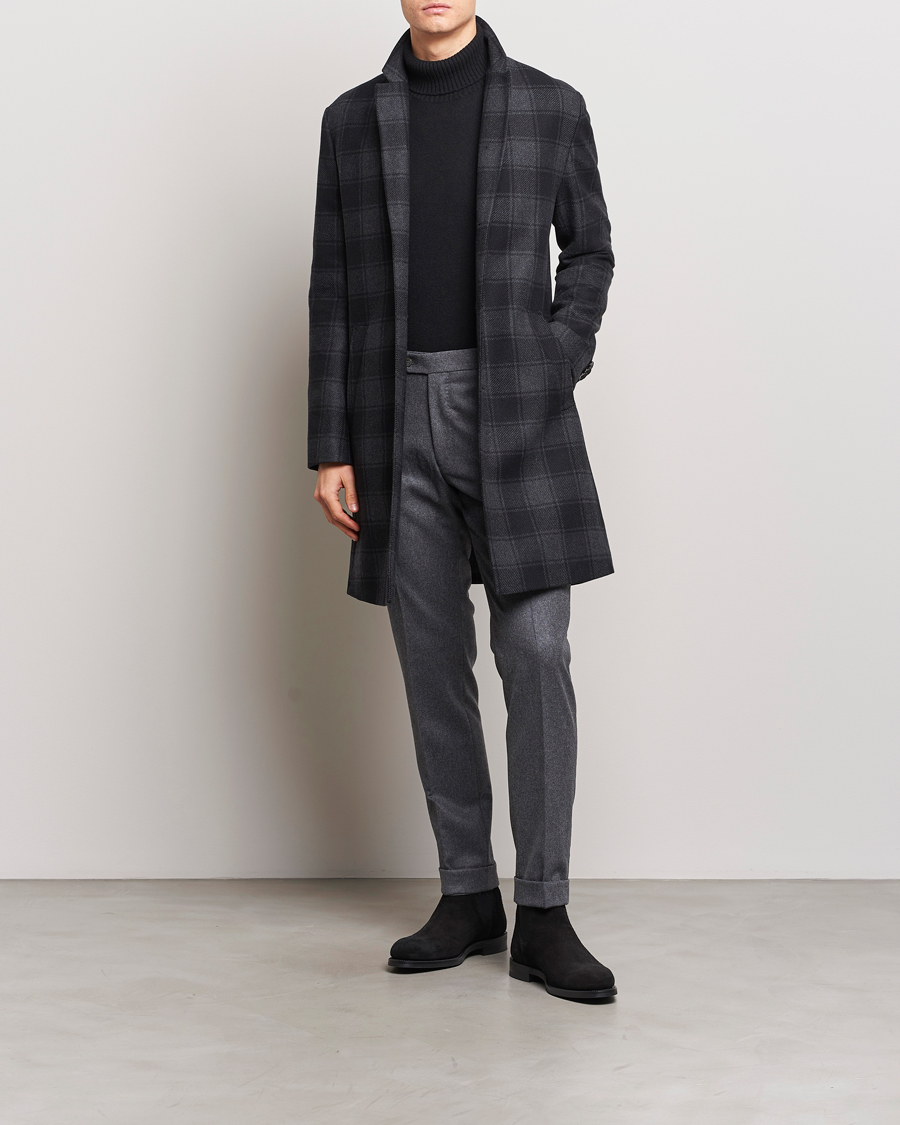 Homme | Manteaux Et Vestes | BOSS BLACK | Hyde Wool Checked Coat Black/Grey