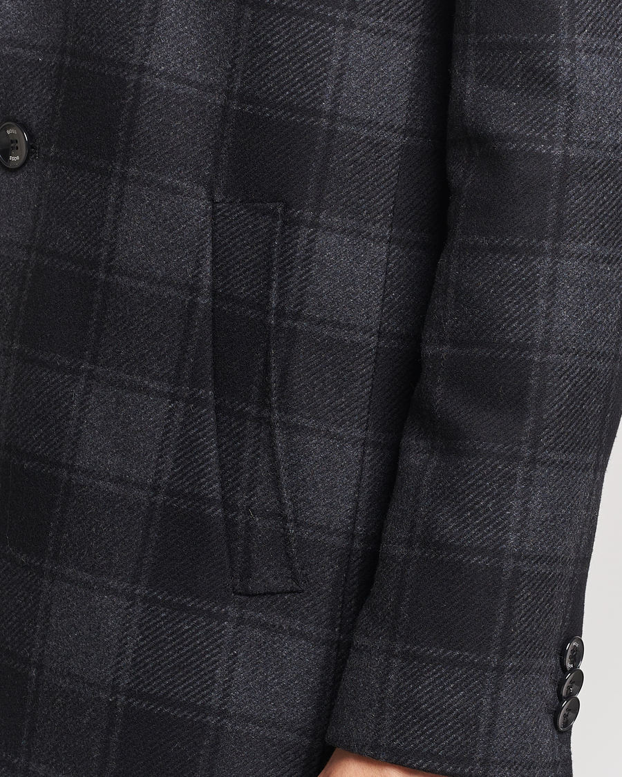 Homme | Manteaux Et Vestes | BOSS BLACK | Hyde Wool Checked Coat Black/Grey