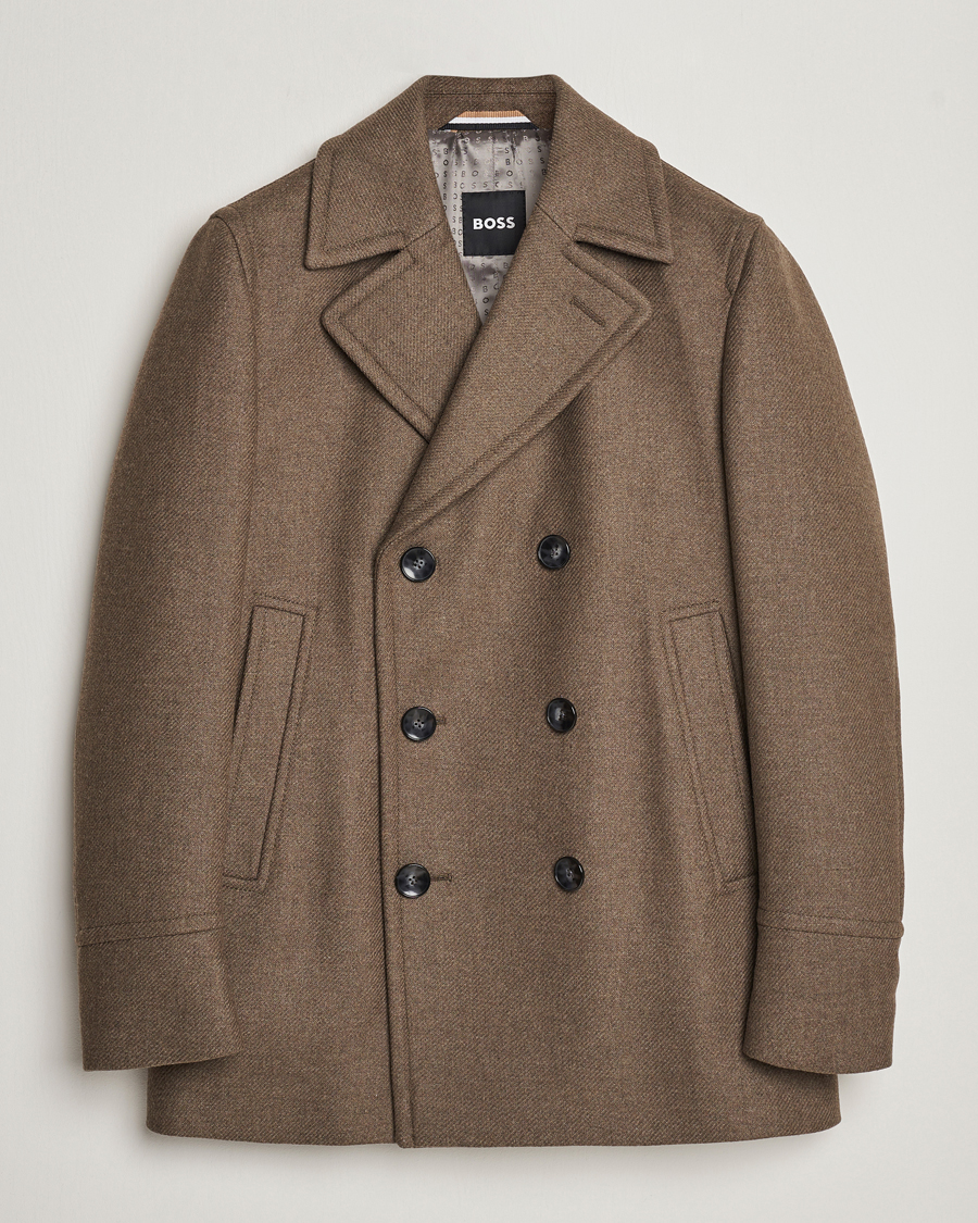 Homme | Manteaux Et Vestes | BOSS BLACK | Hyde Peacoat Open Green