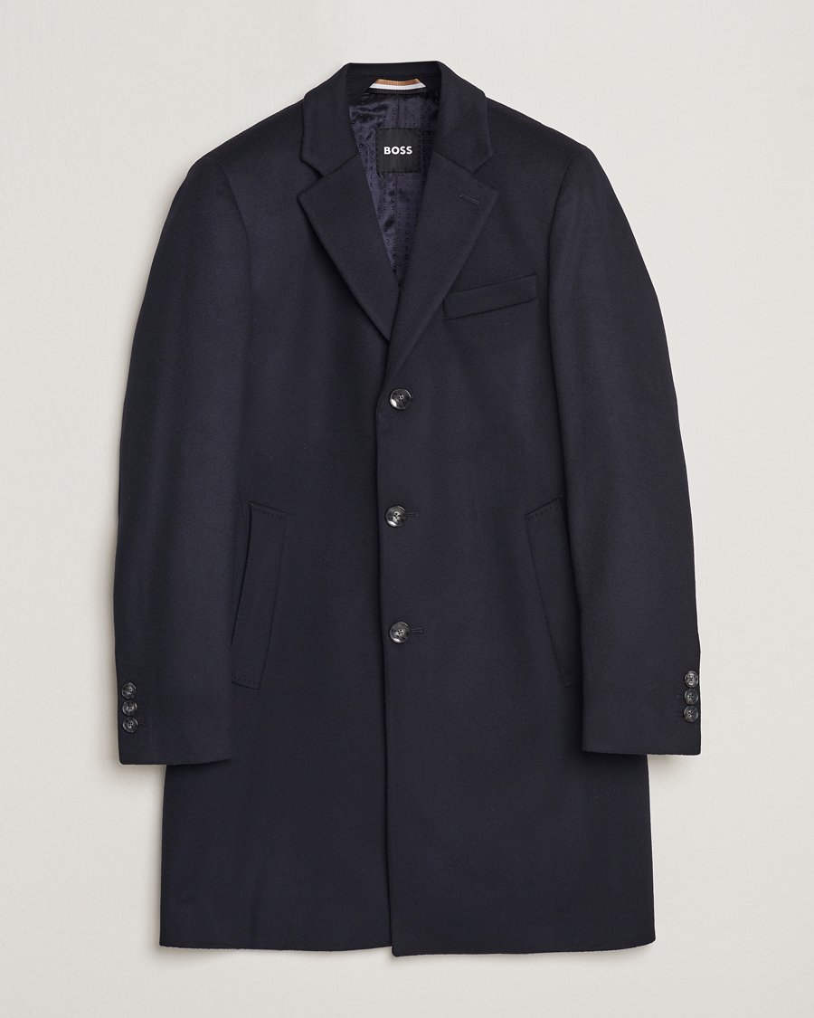 Homme | Manteaux Et Vestes | BOSS BLACK | Hyde Wool/Cashmere Coat Dark Blue