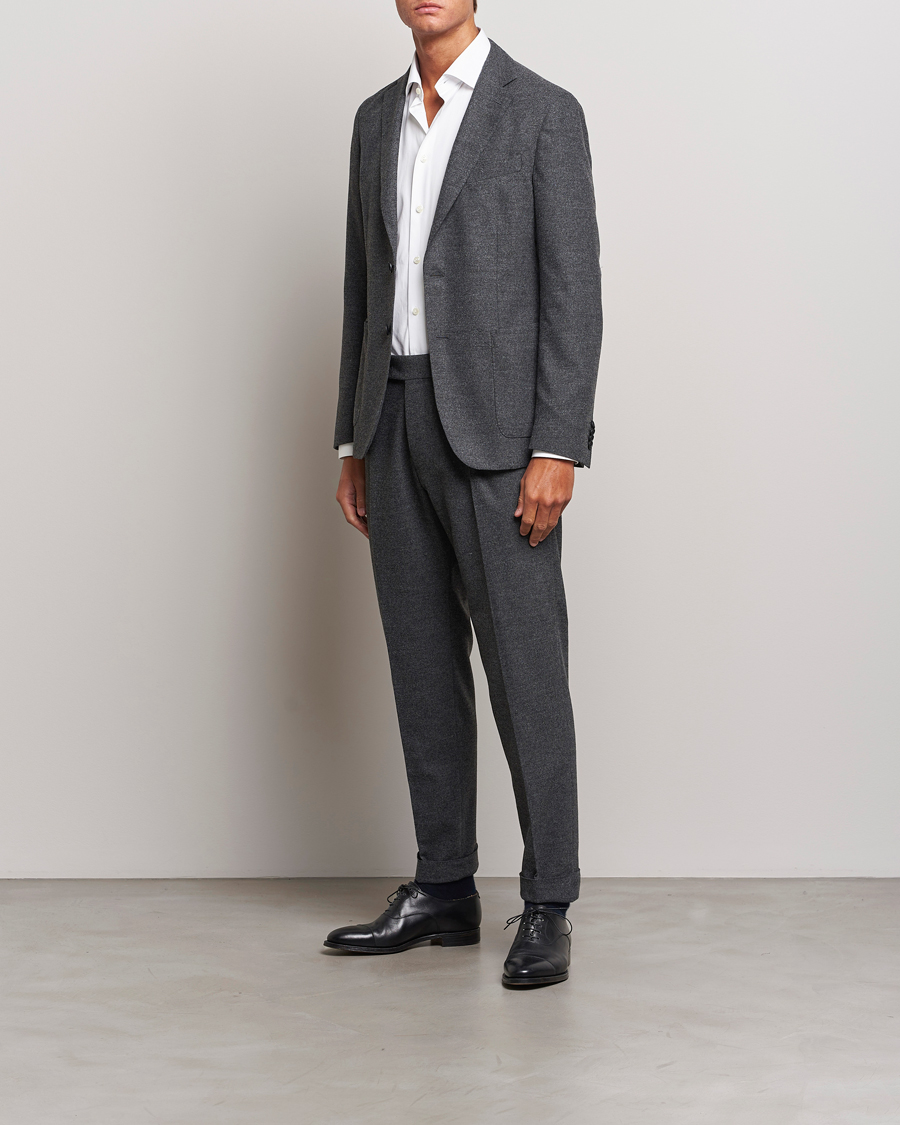 Homme | Blazers | BOSS BLACK | Hanry Tech Flannel Blazer Dark Grey