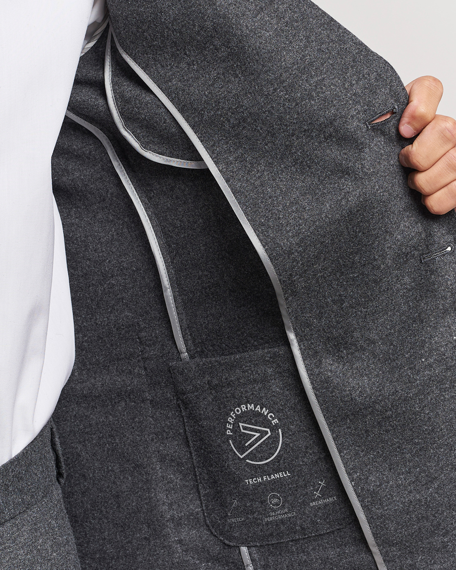Homme | Blazers | BOSS BLACK | Hanry Tech Flannel Blazer Dark Grey