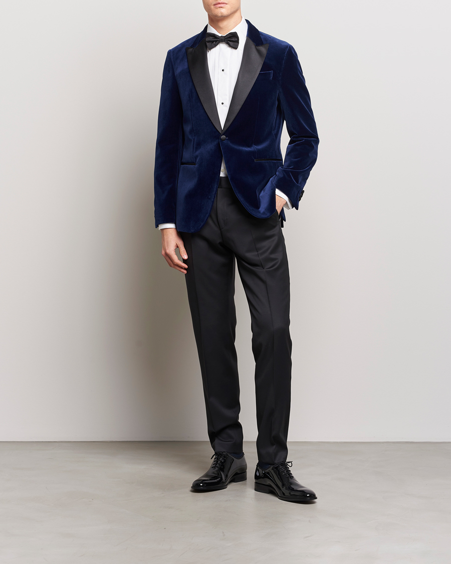 Homme | Blazers | BOSS BLACK | Hutson Velvet Tuxedo Blazer Dark Blue
