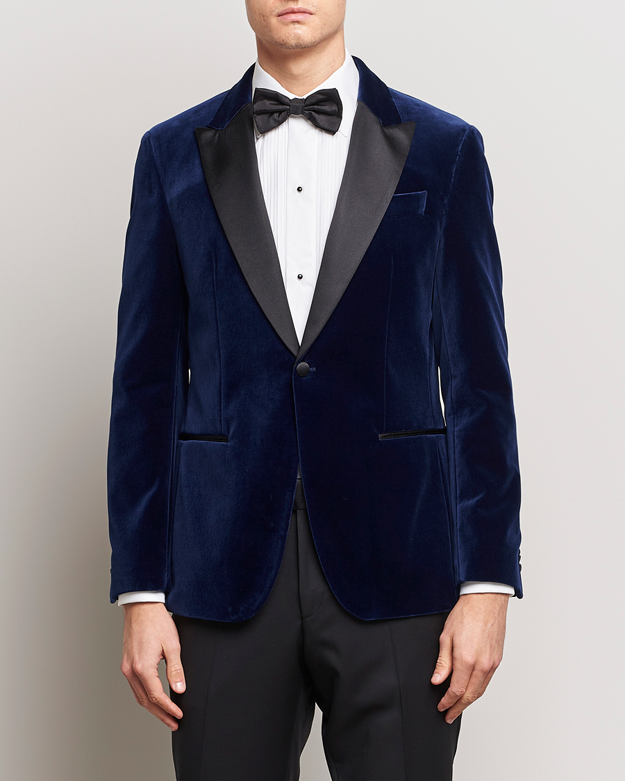 Homme | Blazers | BOSS BLACK | Hutson Velvet Tuxedo Blazer Dark Blue