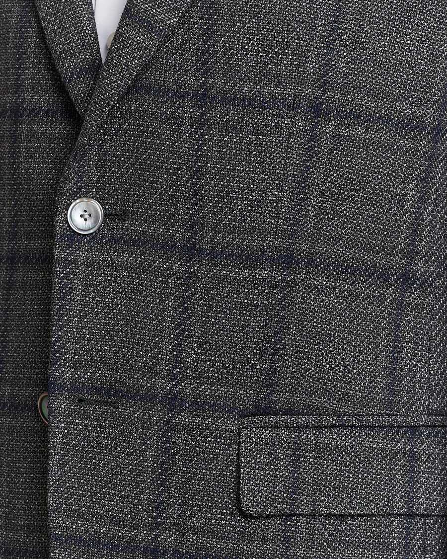 Homme | Blazers | BOSS BLACK | Hutson Checked Wool Blazer Dark Grey