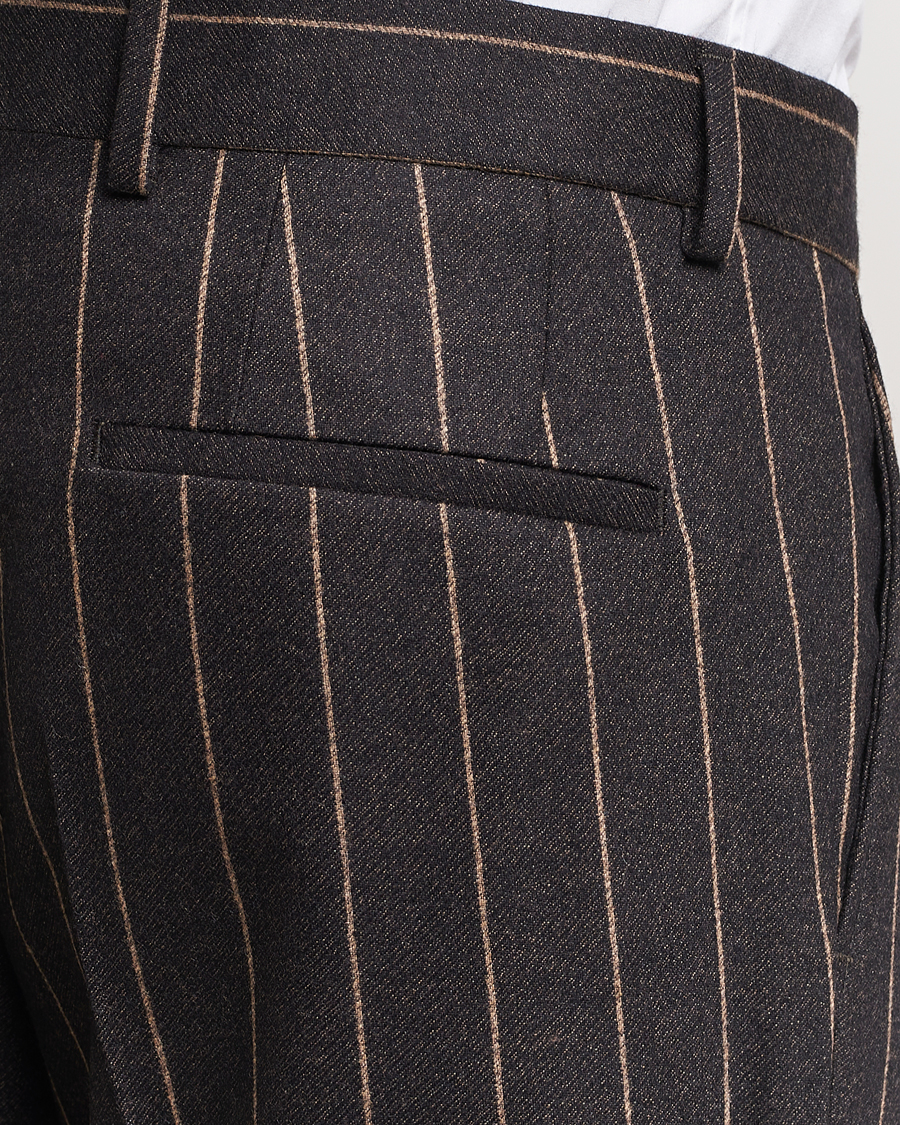 Homme | Costumes | BOSS BLACK | Huge Double Breasted Pinstripe Suit Dark Brown