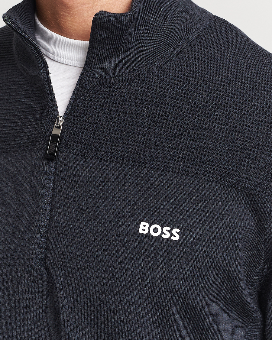 Homme | Pulls Et Tricots | BOSS GREEN | Momentum Knitted Half Zip Dark Blue