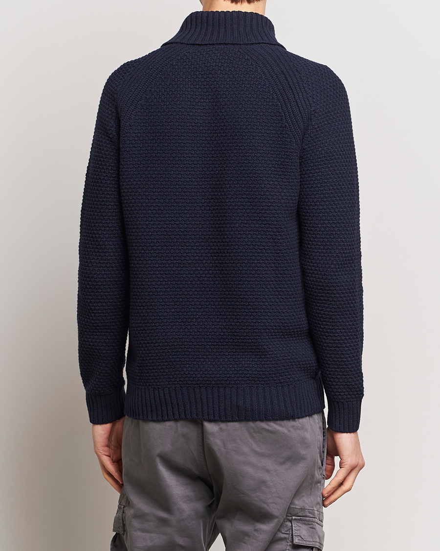 Homme | Pulls Et Tricots | BOSS ORANGE | Amado Heavy Knitted Shawl Collar Sweater Dark Blue