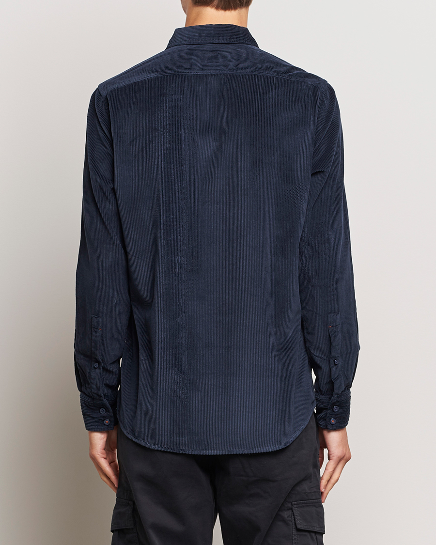 Homme | Chemises | BOSS ORANGE | Relegant Corduroy Shirt Dark Blue