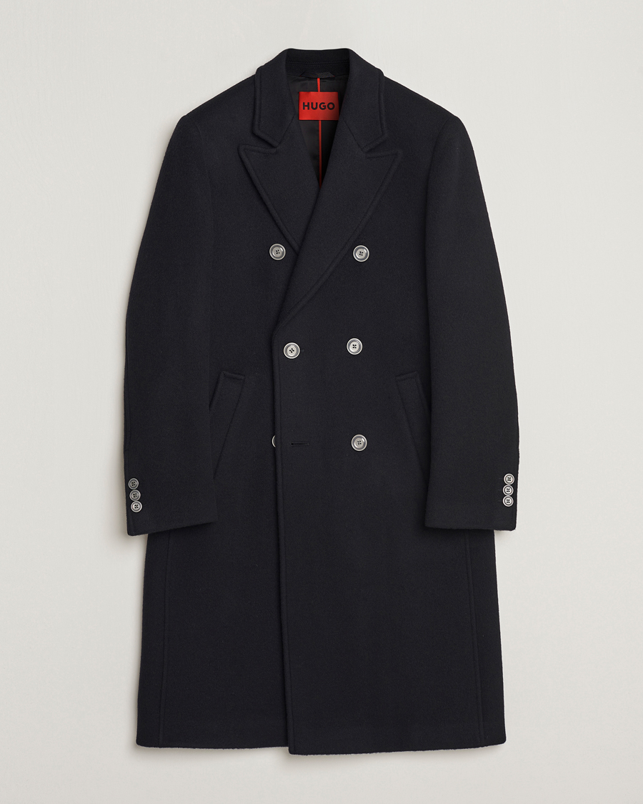 Homme | Manteaux Et Vestes | HUGO | Miroy Wool Double Breasted Coat Black