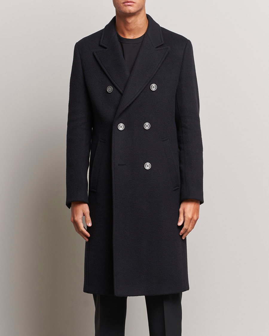 Homme | Manteaux Et Vestes | HUGO | Miroy Wool Double Breasted Coat Black