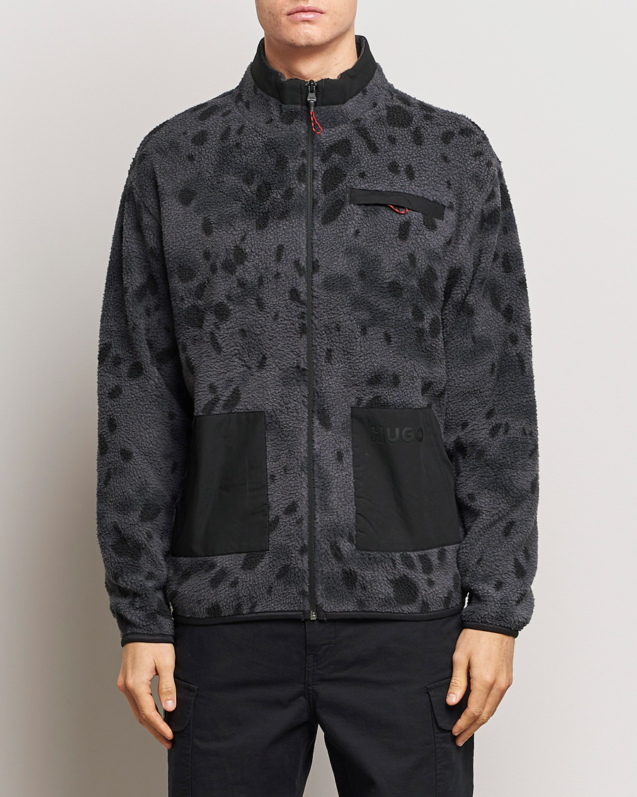 Homme | Pulls Et Tricots | HUGO | Deleriac Teddy Full Zip Dark Grey