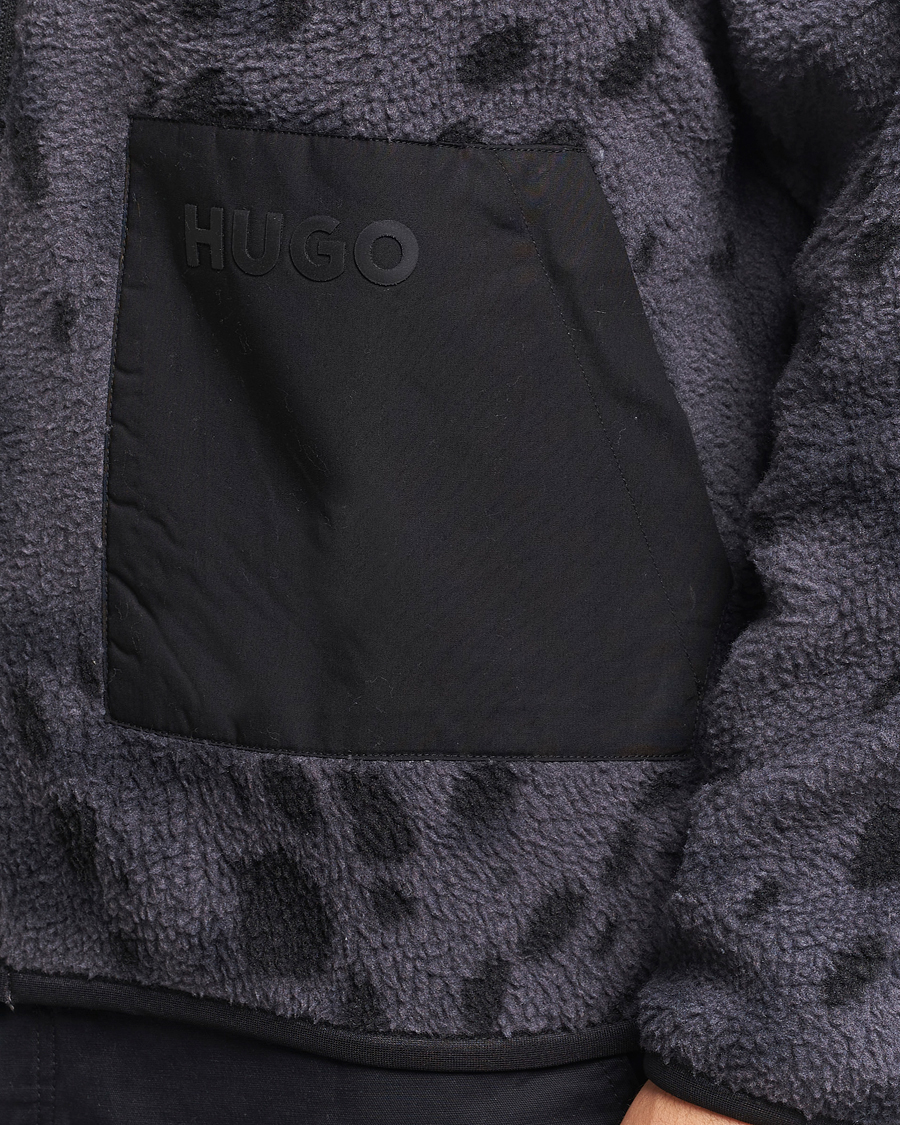 Homme | Pulls Et Tricots | HUGO | Deleriac Teddy Full Zip Dark Grey