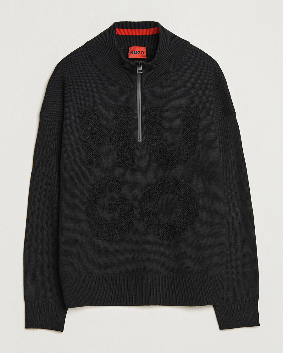 Homme | Pulls Et Tricots | HUGO | Sonel Knitted Half Zip Black