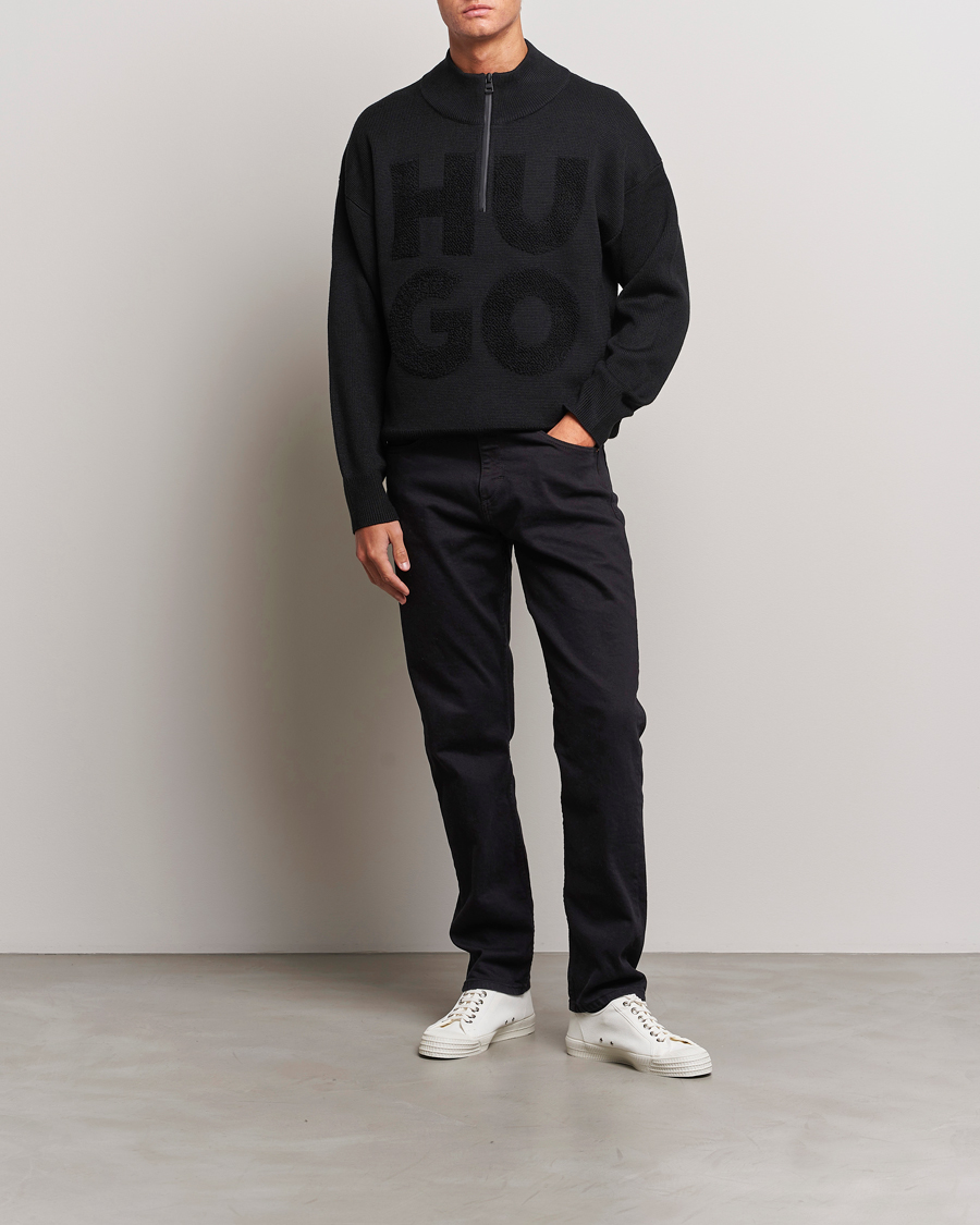 Homme | Pulls Et Tricots | HUGO | Sonel Knitted Half Zip Black