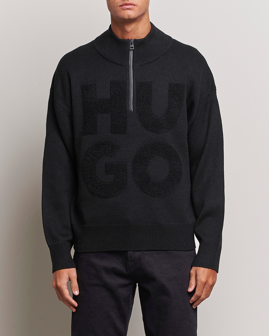 Homme | Pulls Et Tricots | HUGO | Sonel Knitted Half Zip Black