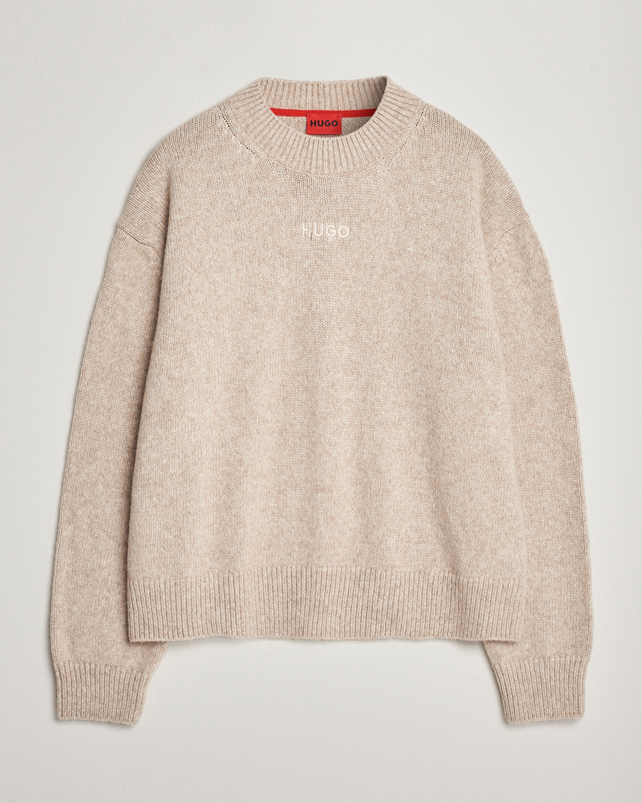 Homme | Pulls Et Tricots | HUGO | Seese Knitted Sweater Light Beige