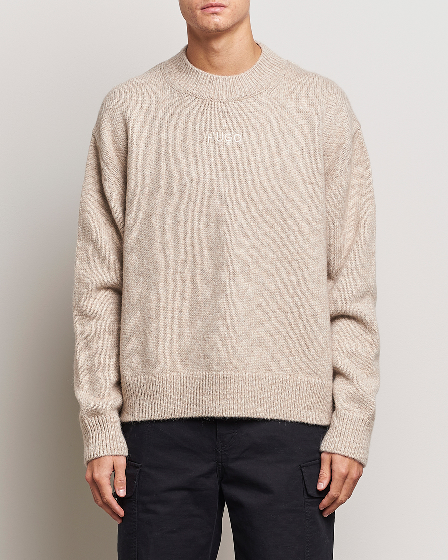 Homme | Pulls Et Tricots | HUGO | Seese Knitted Sweater Light Beige