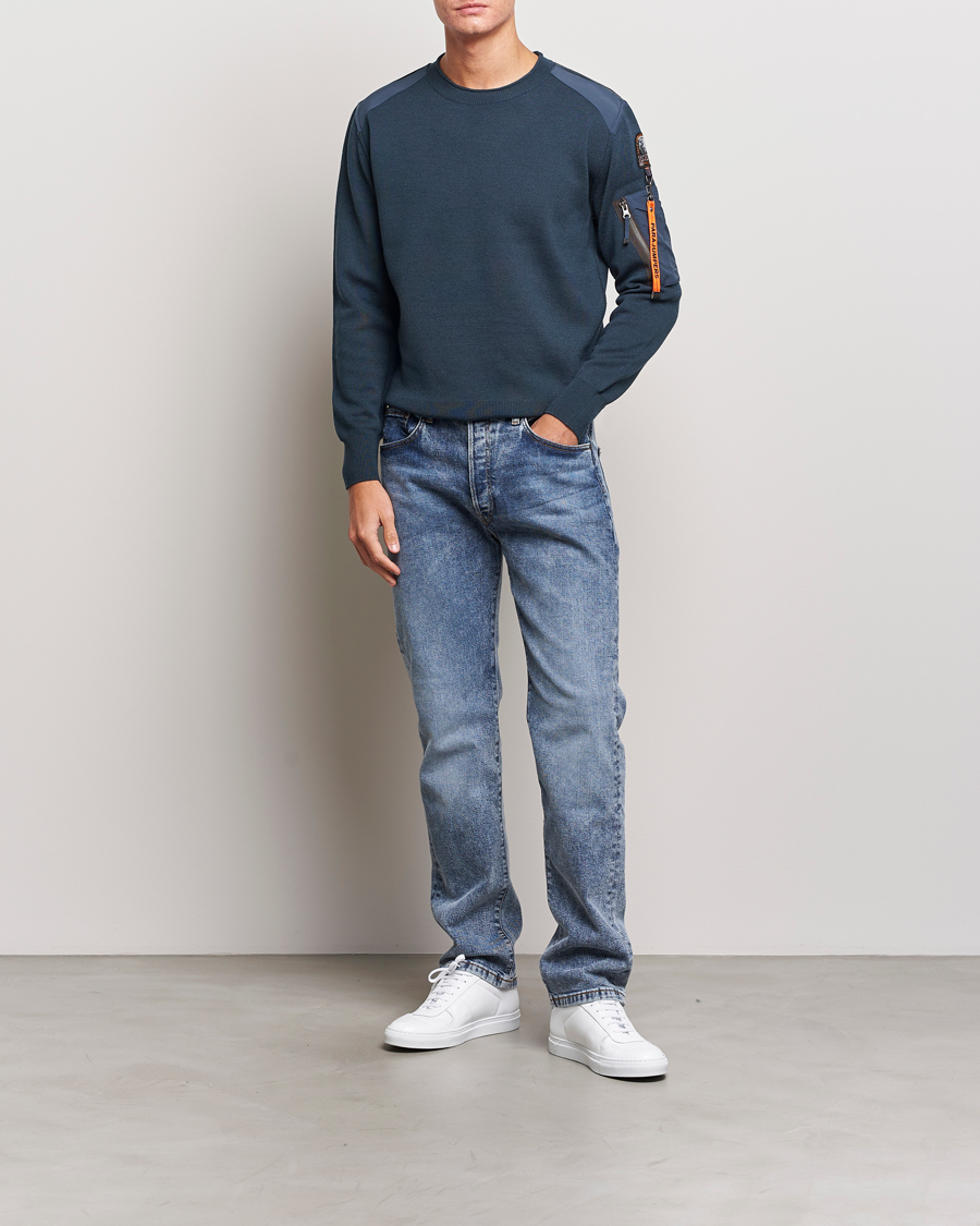 Homme | Pulls Et Tricots | Parajumpers | Braw Rescue Knitted Crew Neck Dark Avio