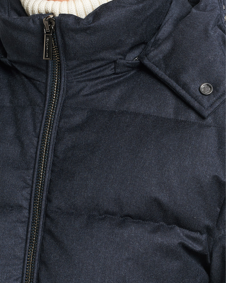 Homme | Manteaux Et Vestes | MooRER | Brett Wool/Cashmere Hooded Jacket Blue Grey