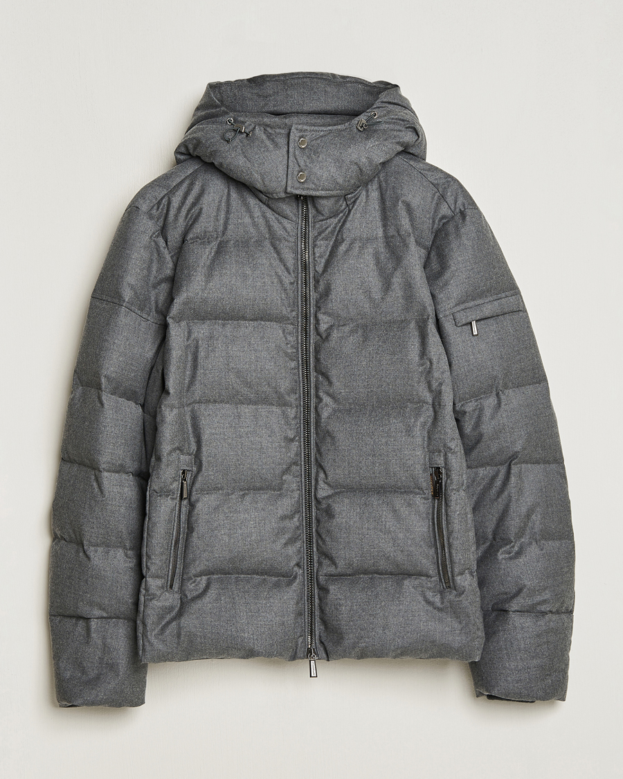Homme | Manteaux Et Vestes | MooRER | Brett Wool/Cashmere Hooded Jacket Grey