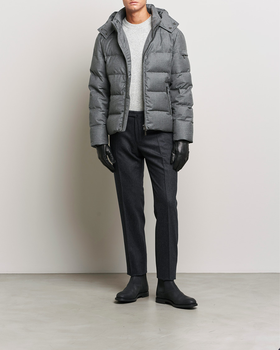 Homme | Manteaux Et Vestes | MooRER | Brett Wool/Cashmere Hooded Jacket Grey