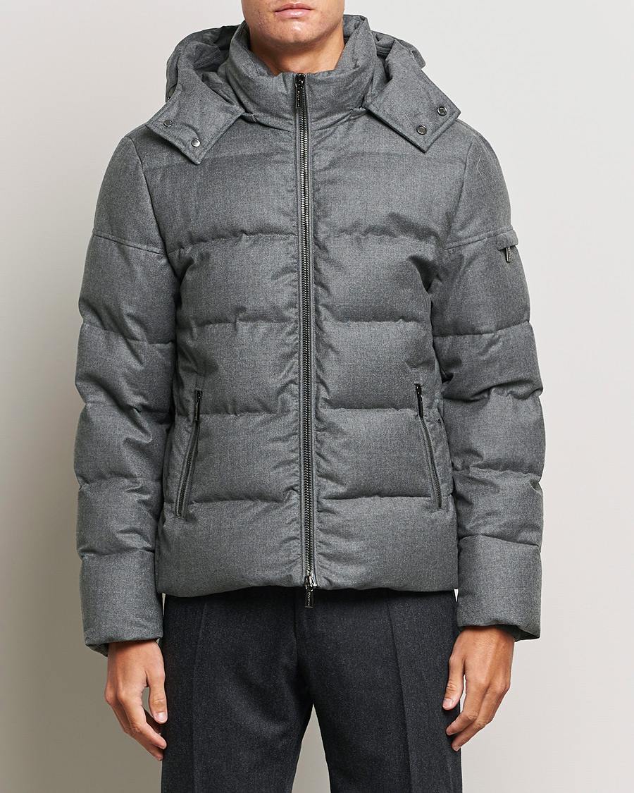 Homme | Manteaux Et Vestes | MooRER | Brett Wool/Cashmere Hooded Jacket Grey