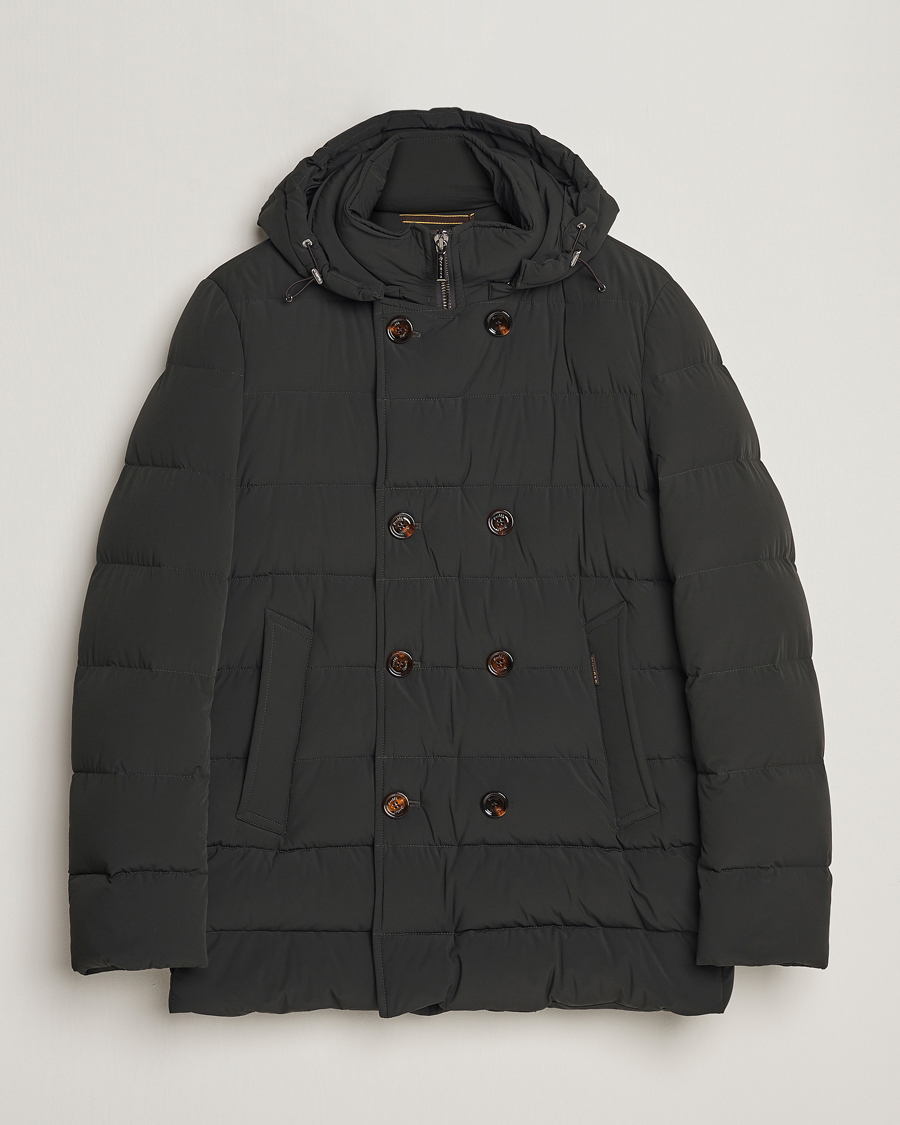 Homme | Manteaux Et Vestes | MooRER | Florio Double Breasted Nylon Coat Dark Green