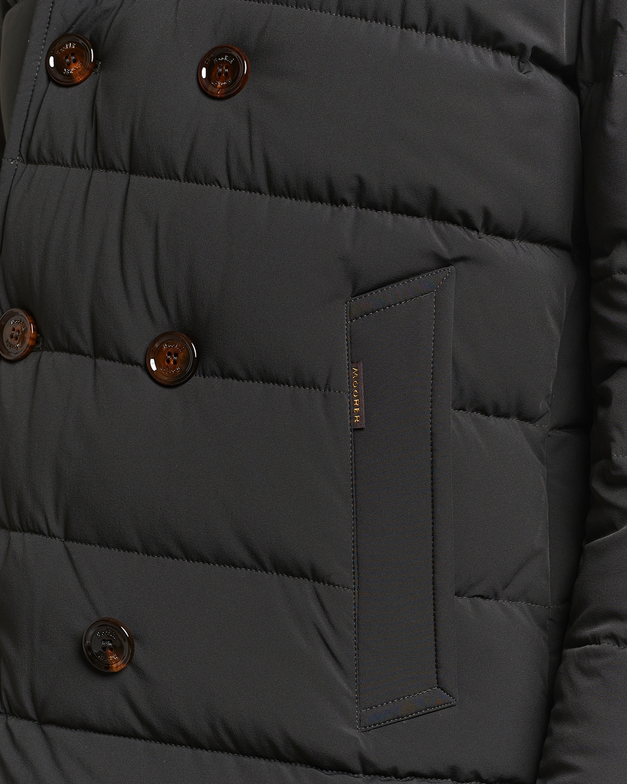 Homme | Manteaux Et Vestes | MooRER | Florio Double Breasted Nylon Coat Dark Green
