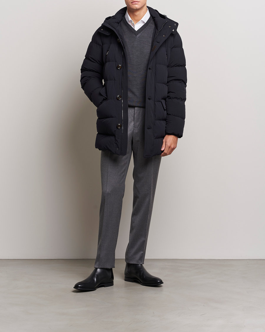Homme | Manteaux Et Vestes | MooRER | Gorner Water resistant Nylon Parka Navy