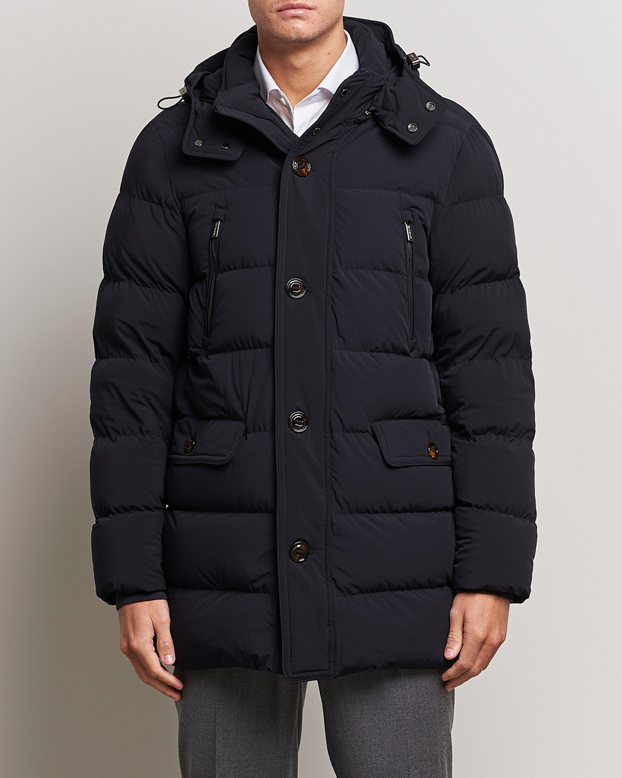 Homme | Manteaux Et Vestes | MooRER | Gorner Water resistant Nylon Parka Navy
