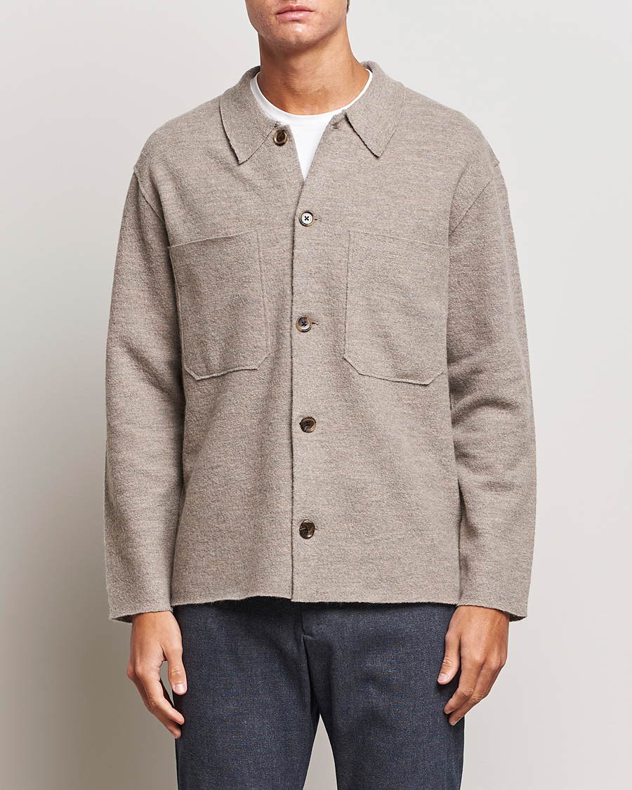 Homme | Pulls Et Tricots | NN07 | Jonas Boiled Wool Cardigan Khaki Beige