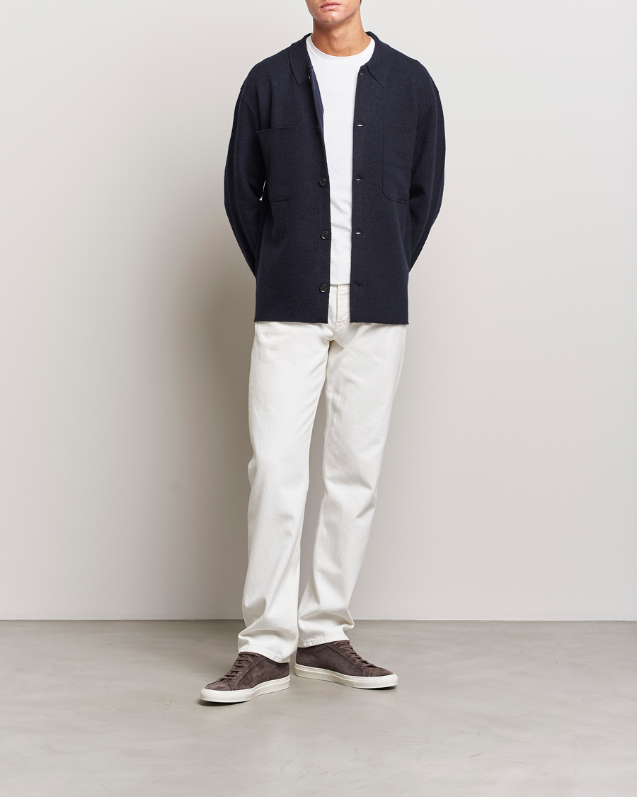 Homme | Pulls Et Tricots | NN07 | Jonas Boiled Wool Cardigan Navy Blue