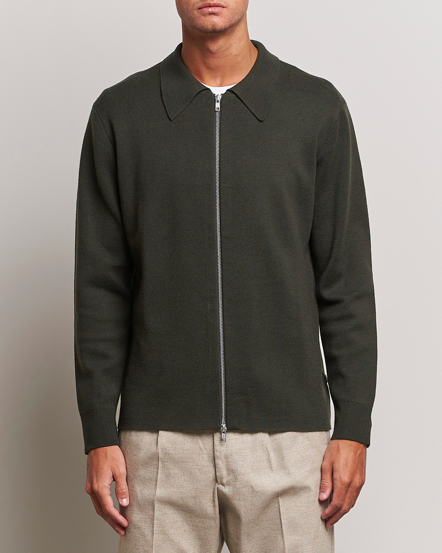 Homme | Pulls Et Tricots | NN07 | Harald Knitted Full Zip Dark Green