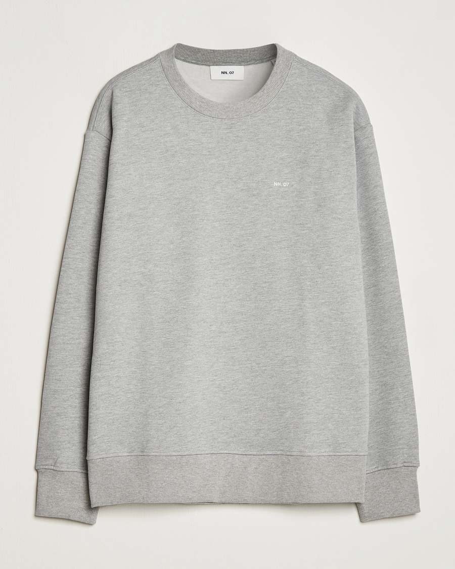 Homme | Pulls Et Tricots | NN07 | Briggs Logo Crew Neck Sweatshirt Light Grey Melange