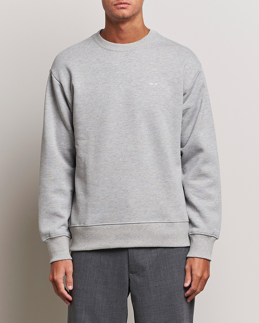 Homme | Pulls Et Tricots | NN07 | Briggs Logo Crew Neck Sweatshirt Light Grey Melange